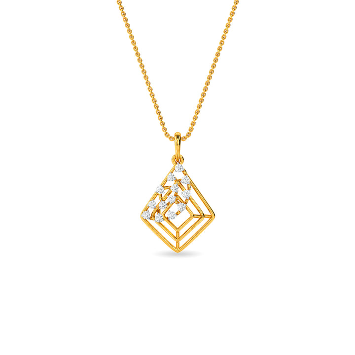 Circle Twist Diamond Pendant Necklace in 14K Yellow Gold – Wayzata Jewelers