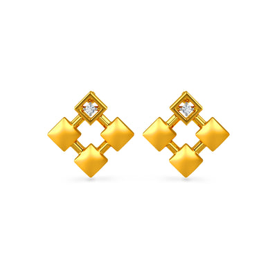 Single 10K White Gold Square Men's Diamond Stud Earring 0.6ct Pave Diamonds  802560