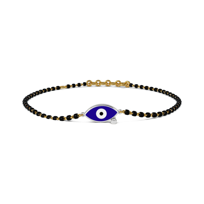 Buy 9Dzine Evil Eye Hand Mangalsutra Bracelet | Adjustable Black Beads  Bracelet for Women's | Protected Love Mangalsutra Bracelet Gift for Wife |  Beautiful Latest Trend Golden Plated Turkish Bracelet at Amazon.in