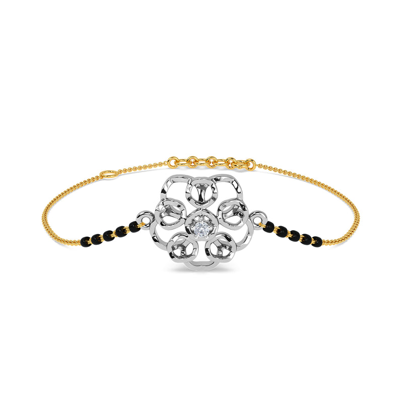 Buy Black Gold-Plated Kundan Mangalsutra Bracelet - Ruby Raang Online at  Best Price | Distacart