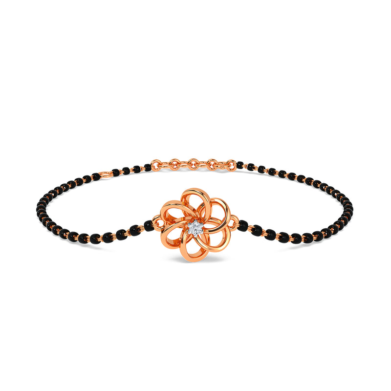 Yellow Chimes Mangalsutra Bracelet for Women Black Beads Heart Charm –  GlobalBees Shop