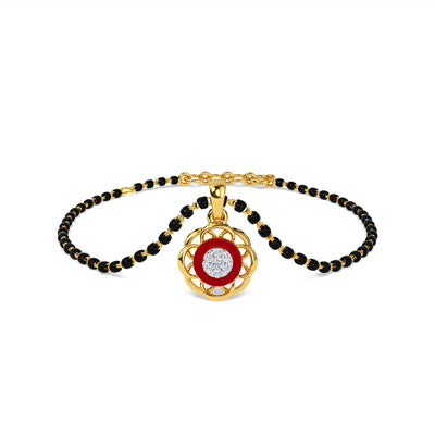 Designer hand mangalsutra bracelet for women with white pearl