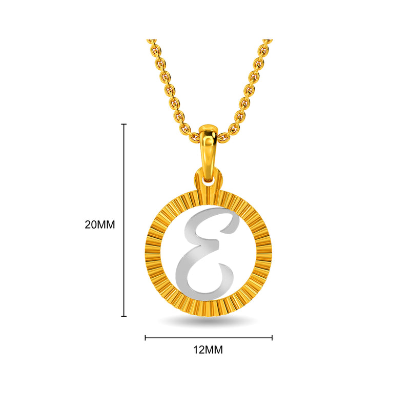 Initial E Gold Pendant