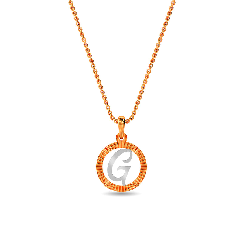 SETG2932-18 14K Gold Disc Initial G Necklace | Royal Chain Group