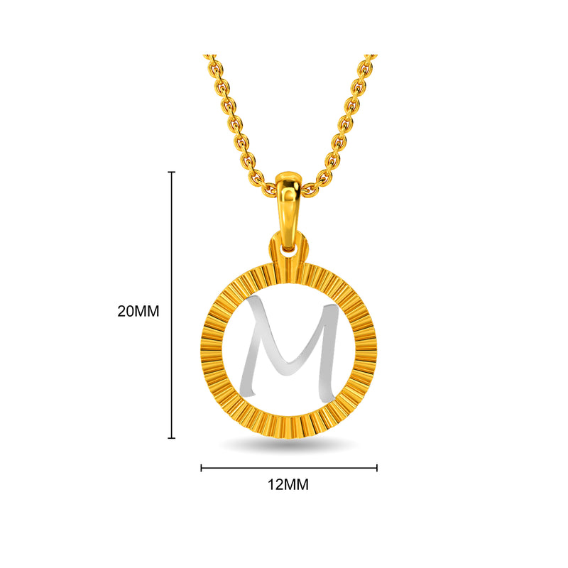 Initial M Gold Pendant