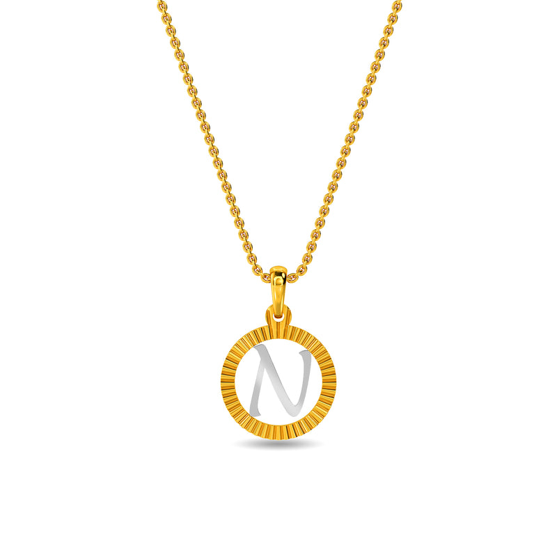 Initial N Gold Pendant