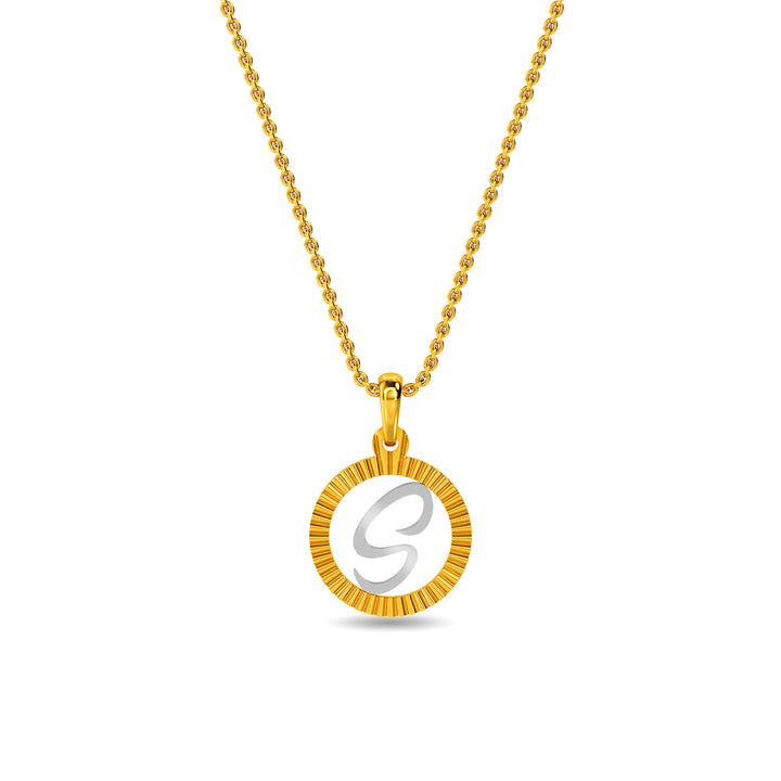 Letter S Pendant Necklace in Gold