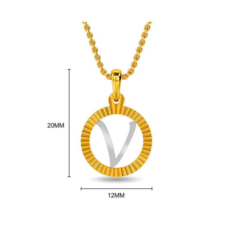 Initial V Gold Pendant