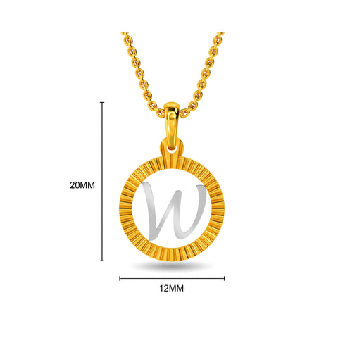 Initial W Gold Pendant