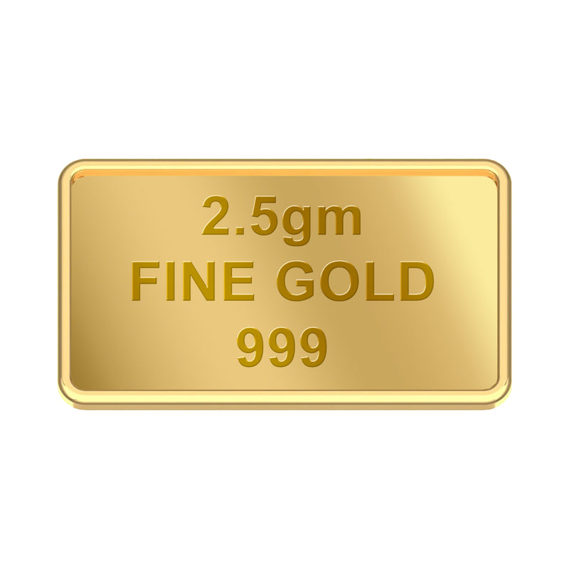 2.5Gm 24K (999) Yellow Gold Bar
